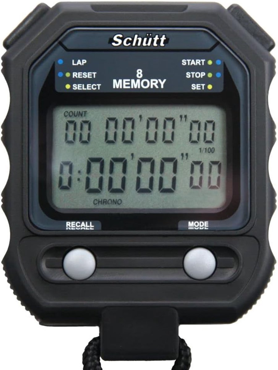 Stopwatch met twee-regelig display - 8 geheugenfuncties - timer en pacer - perfect voor sporters - ShopVlot