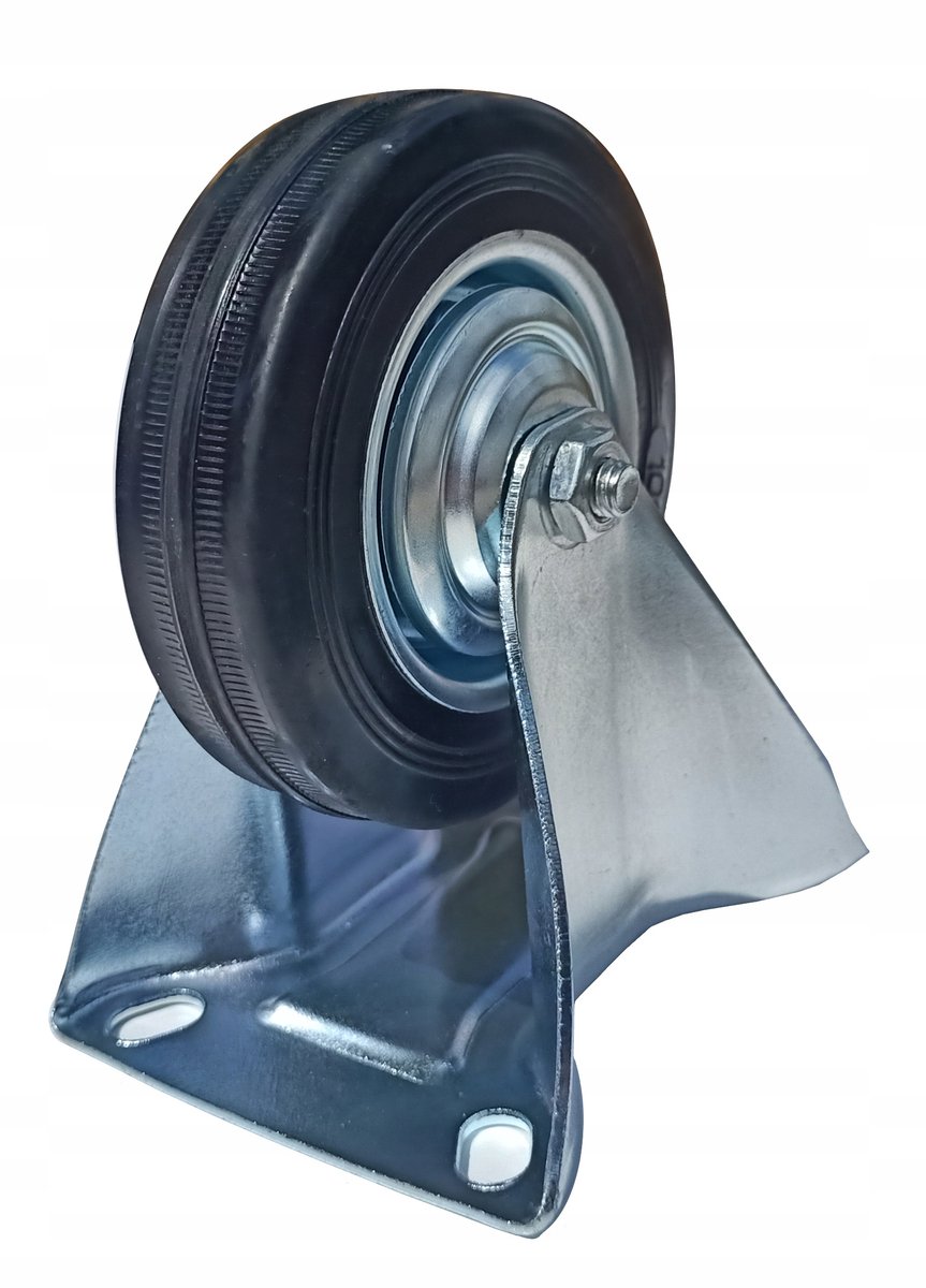 Vast wiel voor transportwagen 100mm metaal met rubber