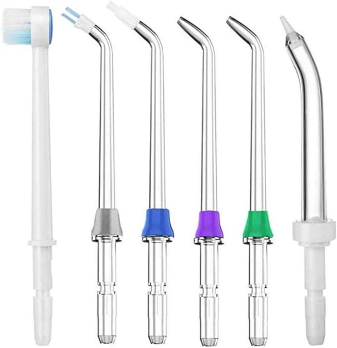 Oral irrigator spuitmonden set - 6 stuks vervangende tips - Compatibel met Waterpik flosser - Verbeter je mondhygiëne - ShopVlot