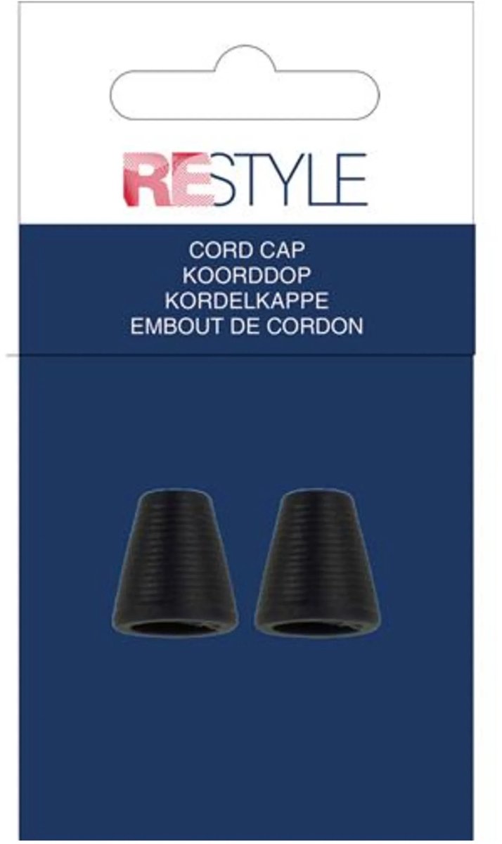 Restyle Koorddop Kunststof 2 stuks 000 Zwart