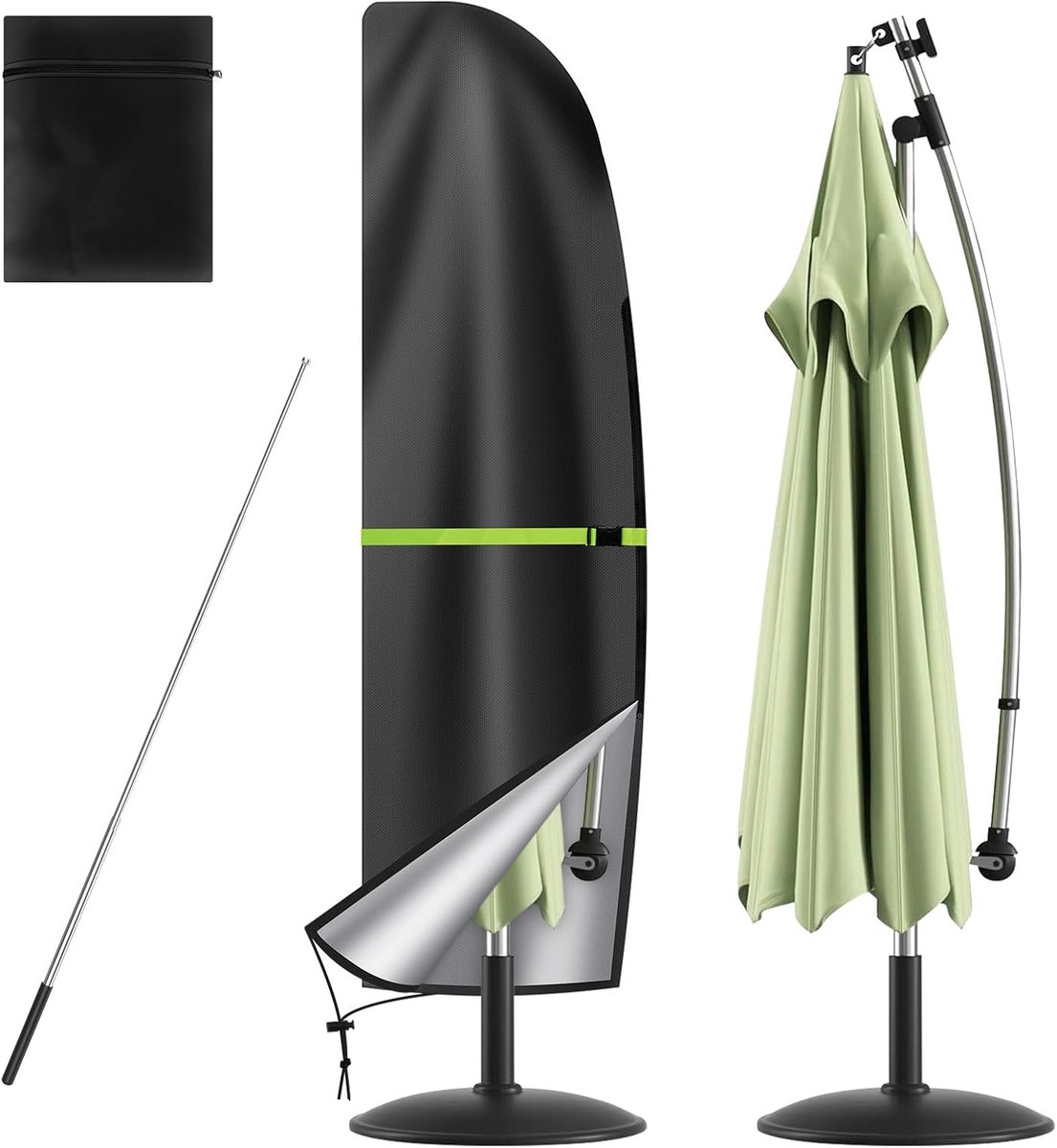 Parasolhoes 210D Oxford - met telescopische stok - waterdicht en UV-bestendig - verlengt levensduur parasol - ShopVlot