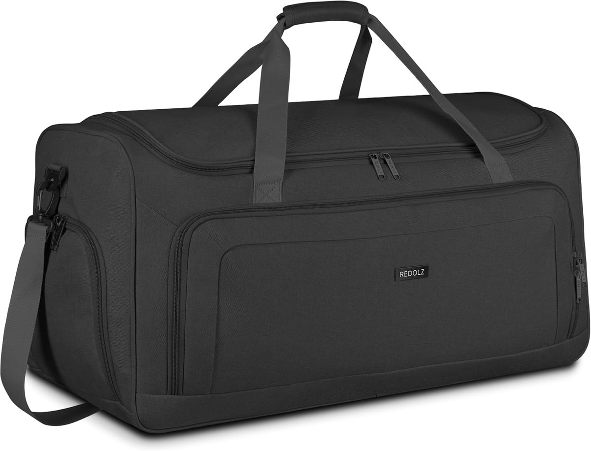 Reistas 70 cm - zwart - ruime duffel met voorvak - ideaal voor reizen - ShopVlot