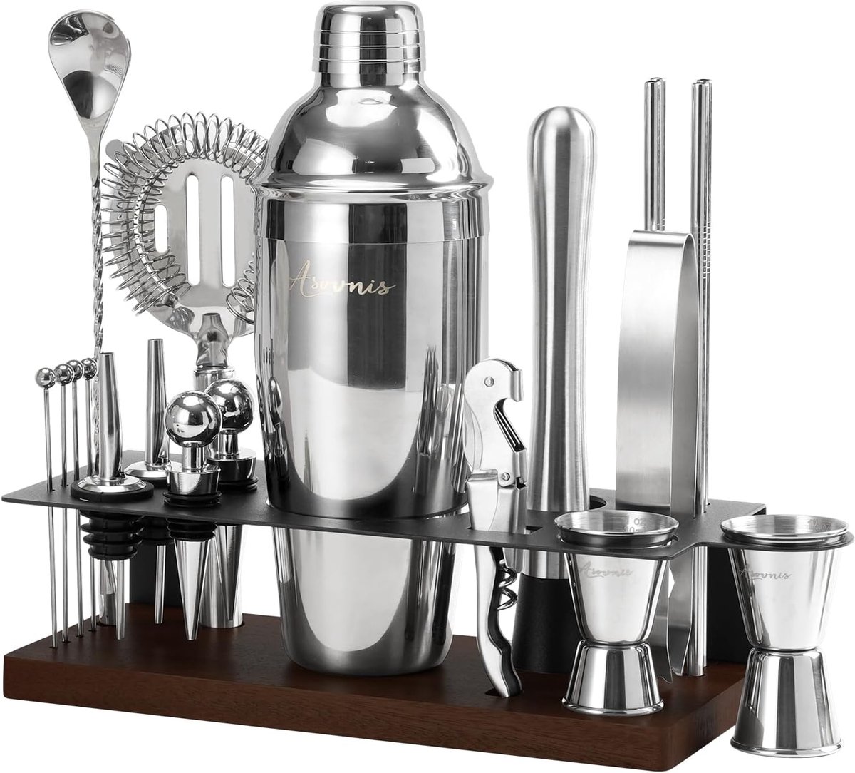 Cocktailshaker set - Fang Bamboo - all-in-one bartender kit - ultieme ervaring voor elke party - ShopVlot