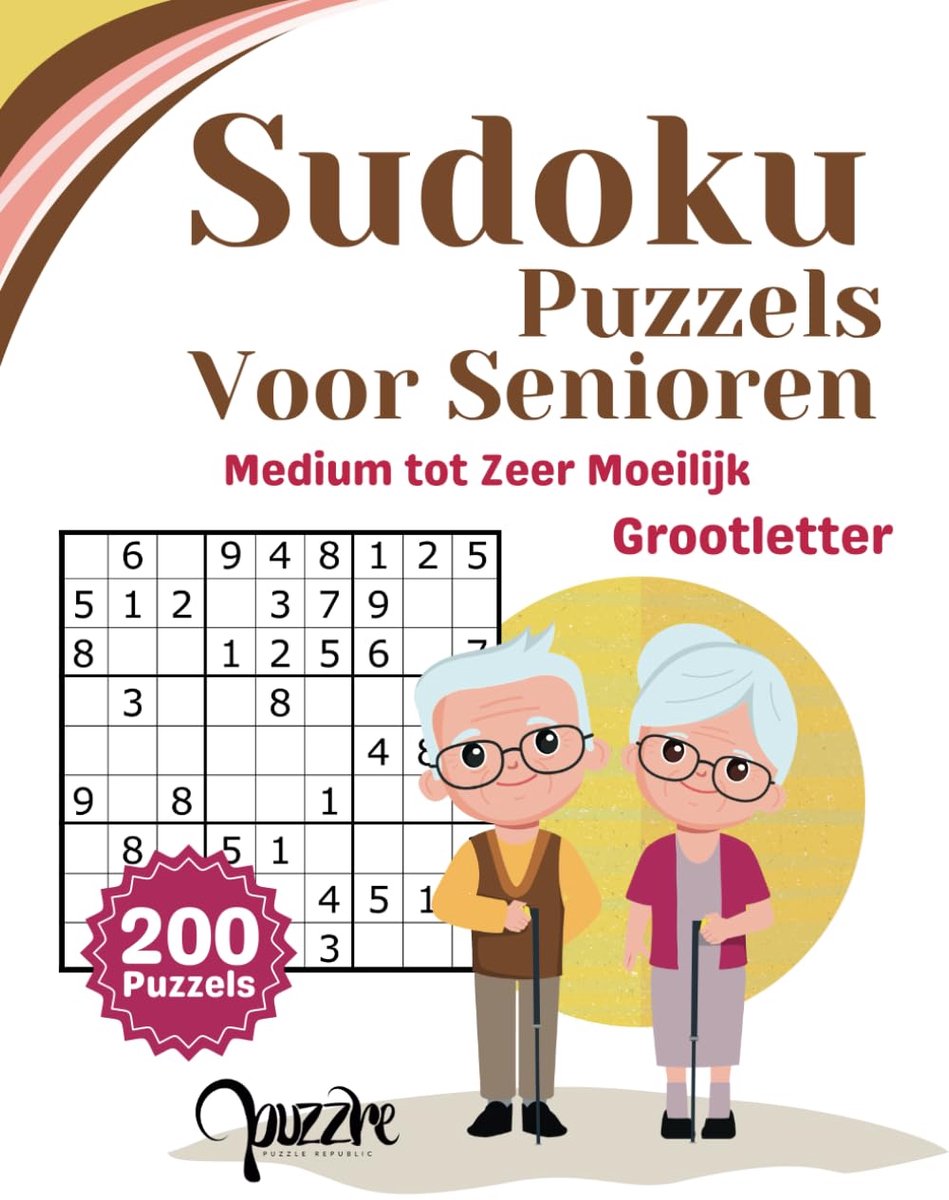Sudoku puzzels voor senioren - Medium tot zeer moeilijk - Grootletter - Uitdagend hersenspel voor volwassenen - ShopVlot