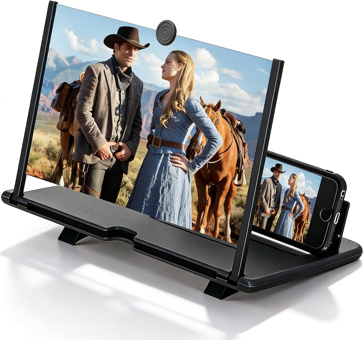 Mobiel toont 18 Inch - HD Scherm Vergrootglas - 3D HD Anti-Licht - Geniet van films en games - SnelShoppen