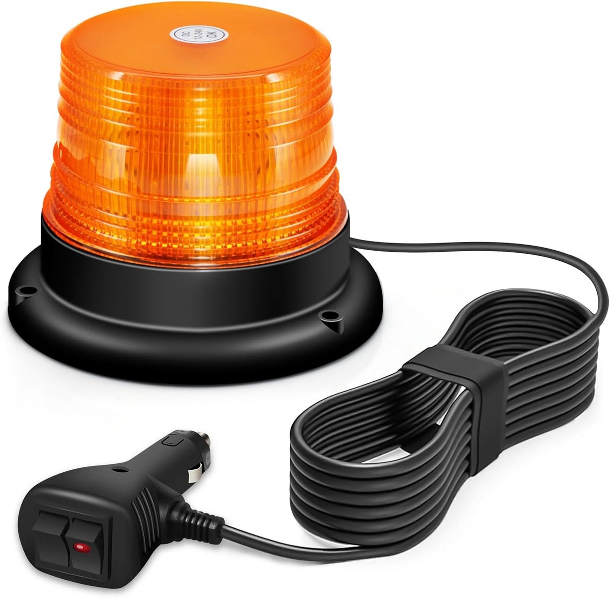 LED beacon - 12V-24V geel - met magneet en 3m kabel - ideaal voor heftruck en golfkar - SnelShoppen