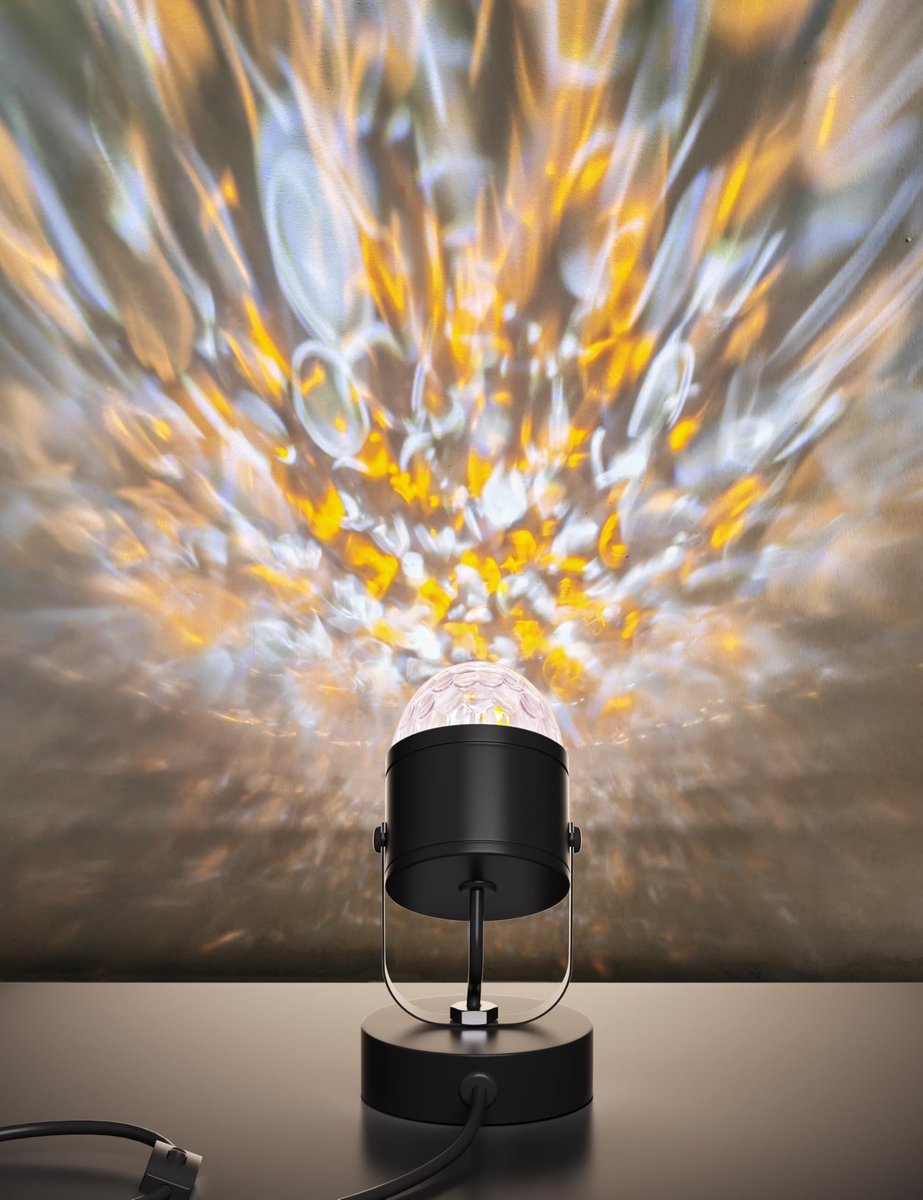 Golf projectielamp - instekbaar dynamisch watergolven effect usb oplaadbaar kleurwissel sfeerlamp voor kamer feest decoratie en avondverlichting