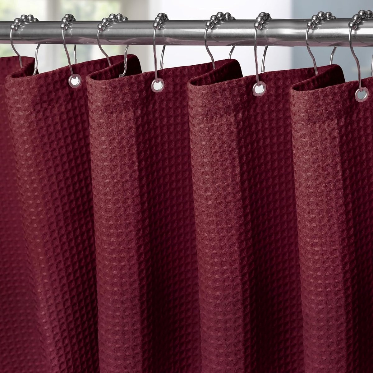 Douchegordijn 152 x 214 cm - Waffle stof - Waterdicht - Anti-schimmel voor een gezonde badkamer - SnelShoppen