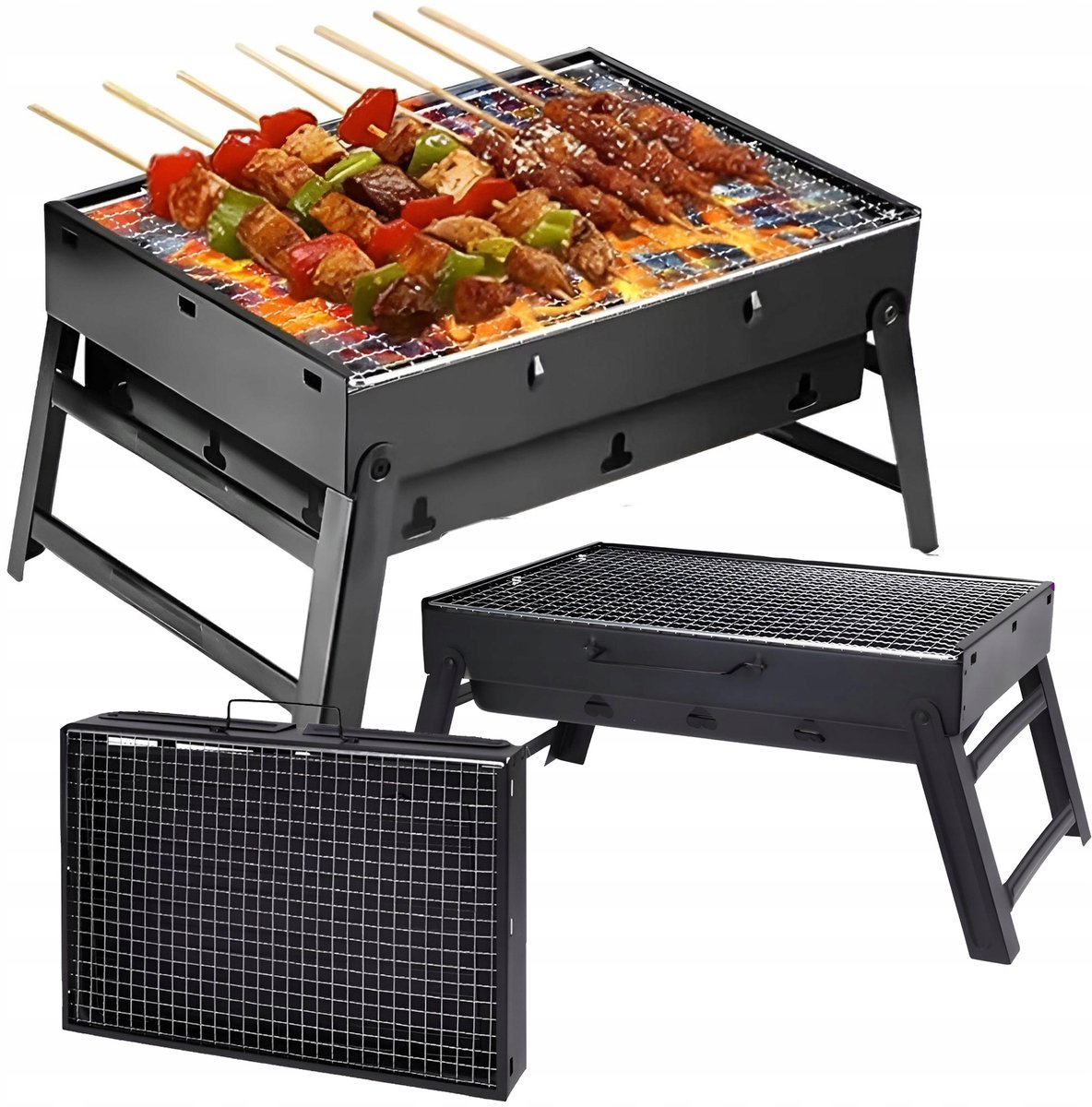 Draagbare opvouwbare barbecuekoffer voor kamperen en tuin