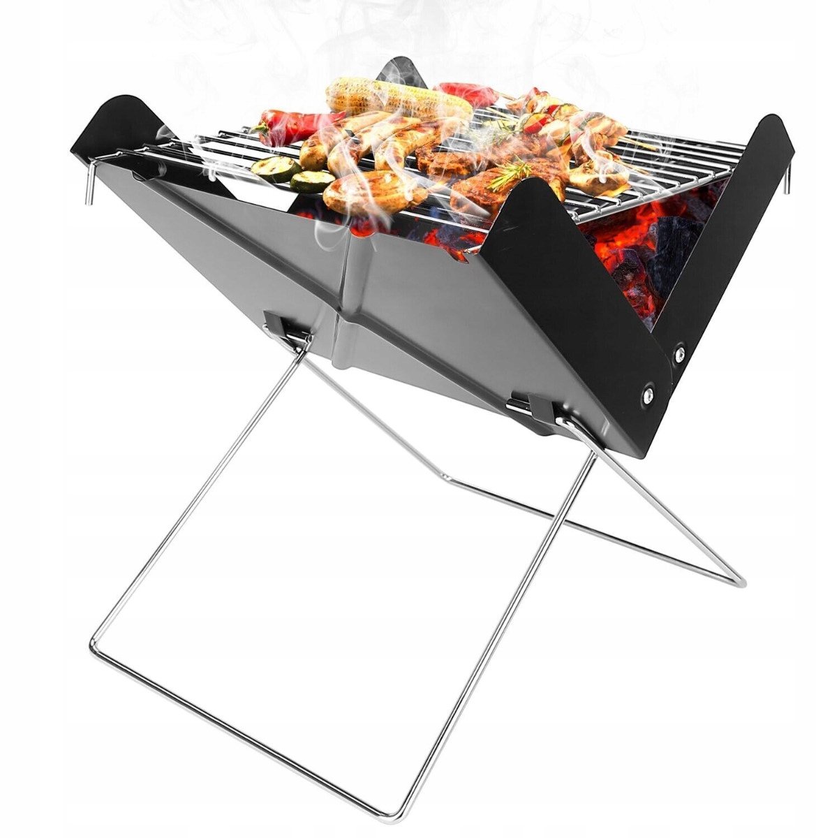 Compacte Draagbare Houtskool BBQ Grill - Opvouwbaar & Lichtgewicht