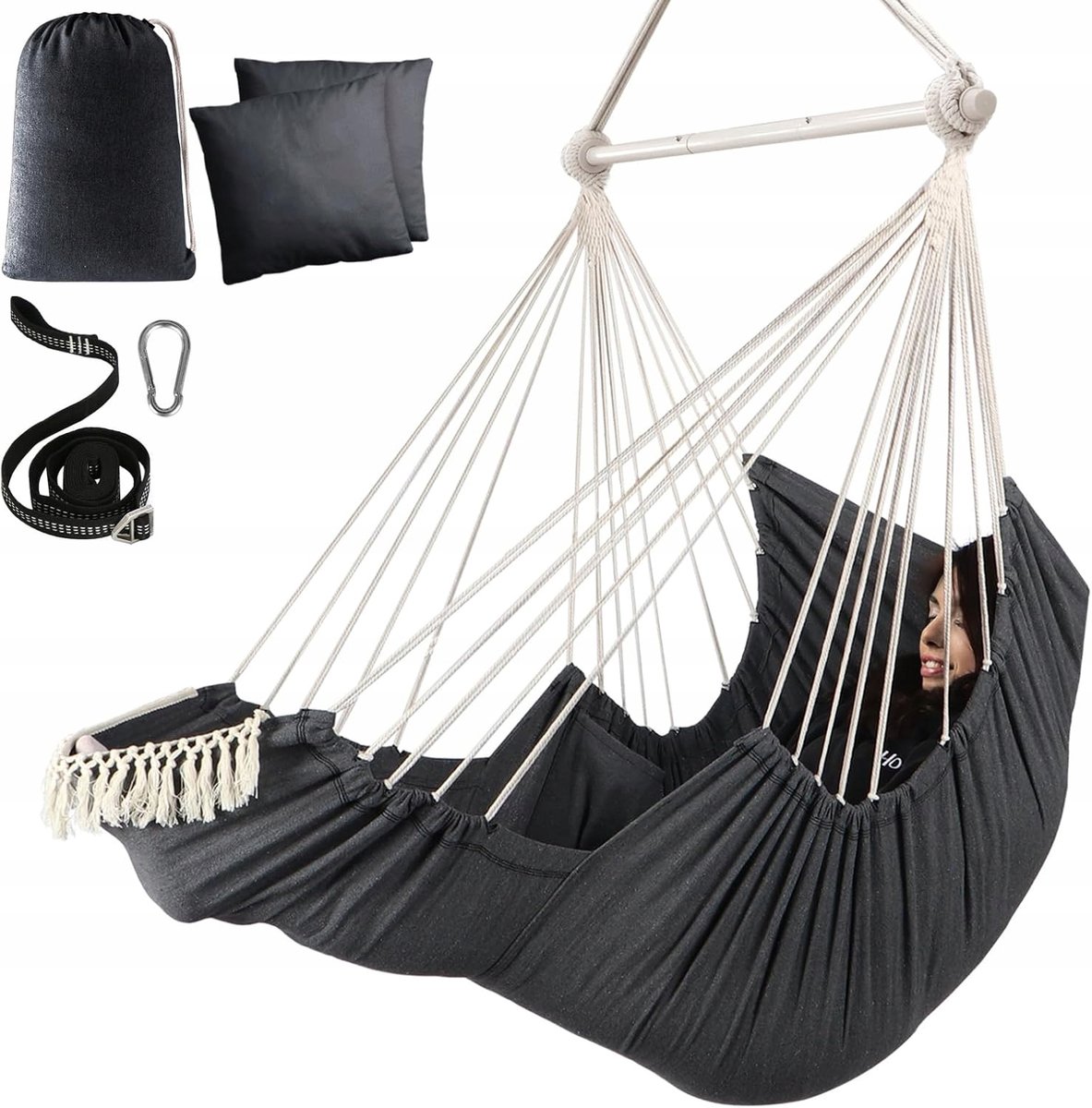 Merkloos Hangende Stoel Schommel - Comfortabele Hangmat voor Tuin & Patio