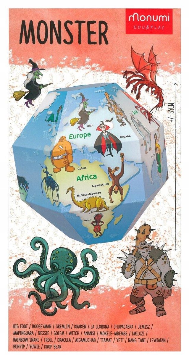 3D Globus Vouwboek: Monsters - Educatief Leesboek