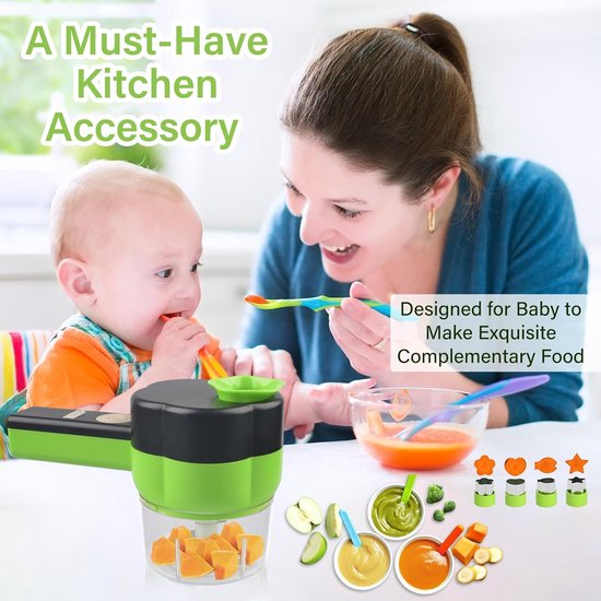 Mini-blender, bloemenkeukenmachine voor groente, draagbare keuken, keukenmachine en blender met USB-oplaadfunctie voor fruit, peper, chili, groente, ui, vlees — afbeelding 2