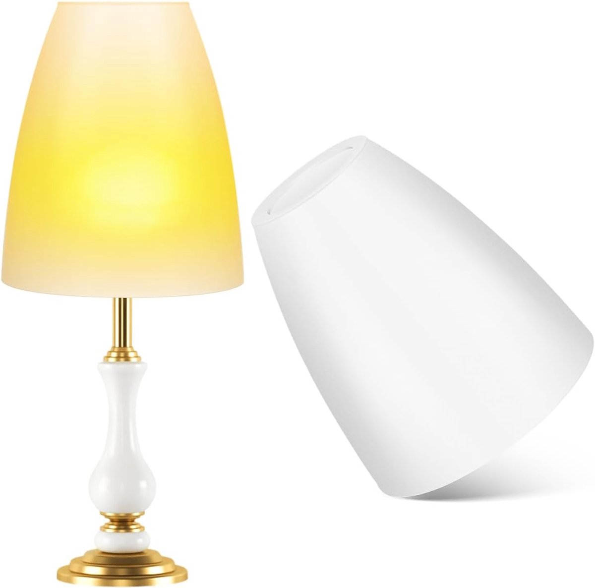 jojofuny 2 stuks kunststof lampenkap, opening, witte lampafdekking, vervanging voor tafellamp, wandlamp, slaapkamerverlichting, accessoires, duurzaam, robuust