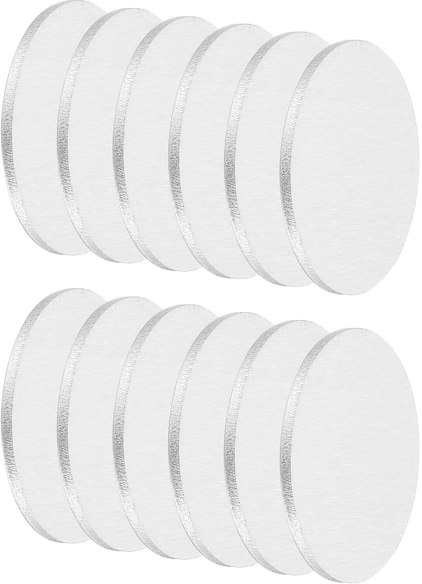 12 stuks aluminium schijven, 20 mm diameter 0,04 inch (1 mm) dikte 1060 ronde aluminium platen ronde platen voor metalen stempelen