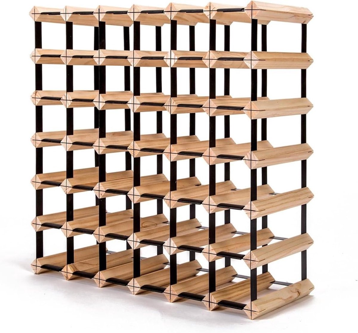 Wijnrek 6-91 flessen - luxe ontwerp van metaal en hout - stabiel en elegant - presenteer uw wijncollectie - SnelShoppen