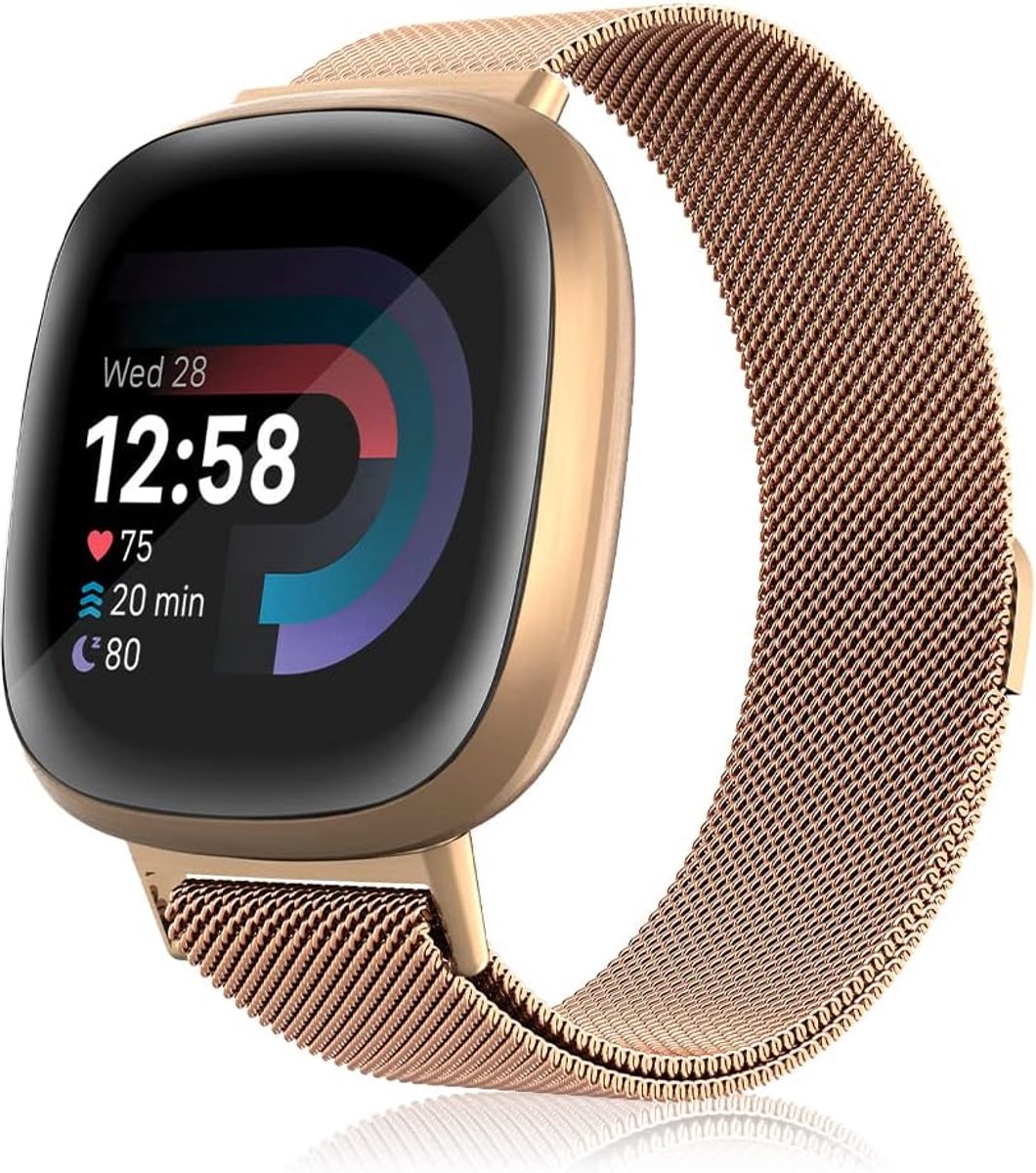 compatibel met Fitbit Versa 3/Sense, roestvrij staal, instelbare reserveband, magneetsluiting, mesh, metalen horlogebandje, compatibel met Fitbit Versa 3/Sense