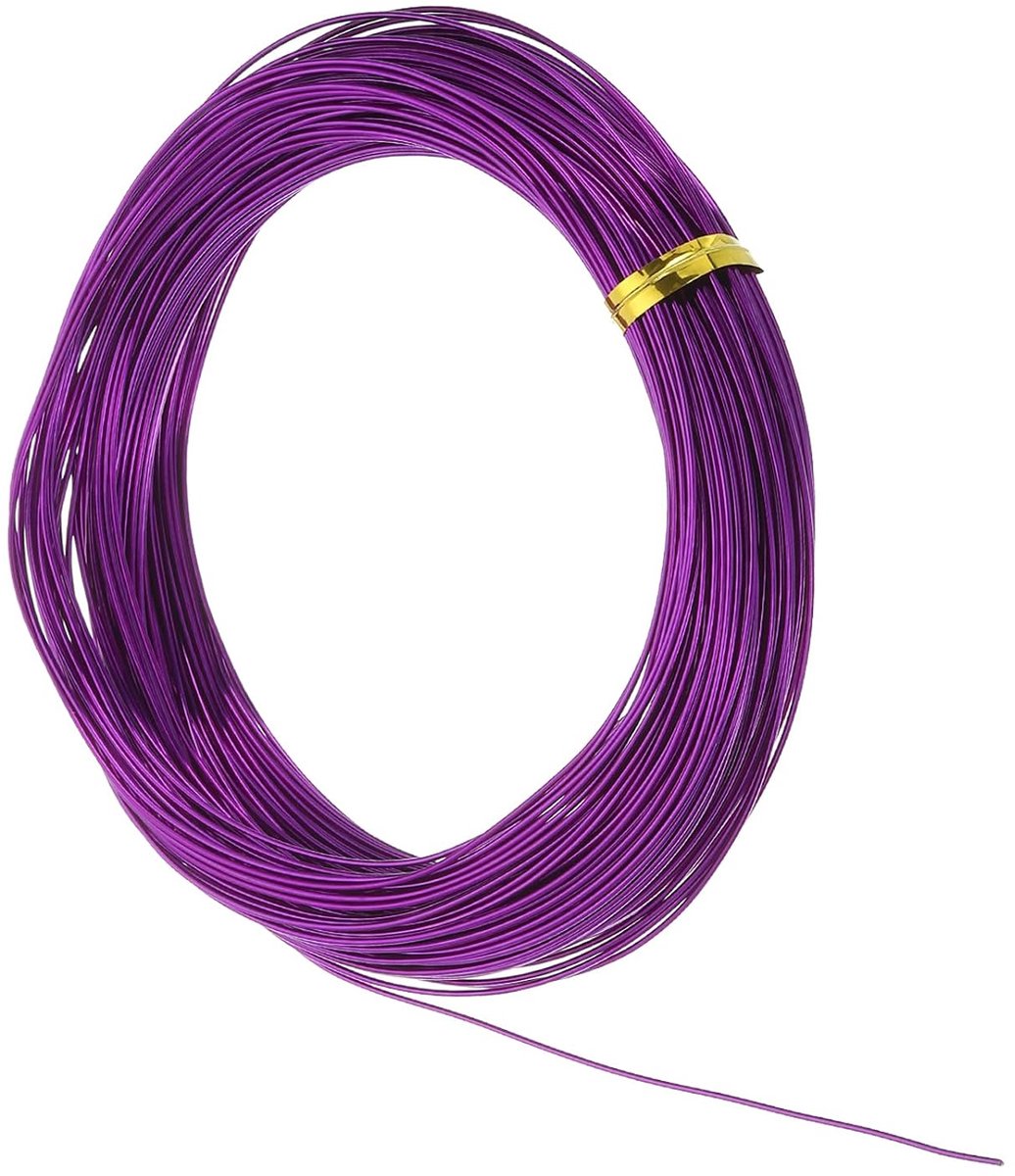 Draad, 20 gauge, 0,8 mm, 30 m, flexibele metaaldraad voor het maken van sieraden, kralen, bloemenkroon, sculptuur, violet