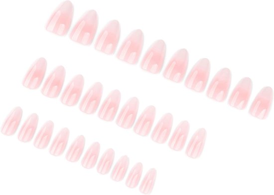 On Nails, Press On Nails Frosted Chai Glazed Medium Almond Nude Ombré Kunstnagels 30PCS Salonkwaliteit — afbeelding 4