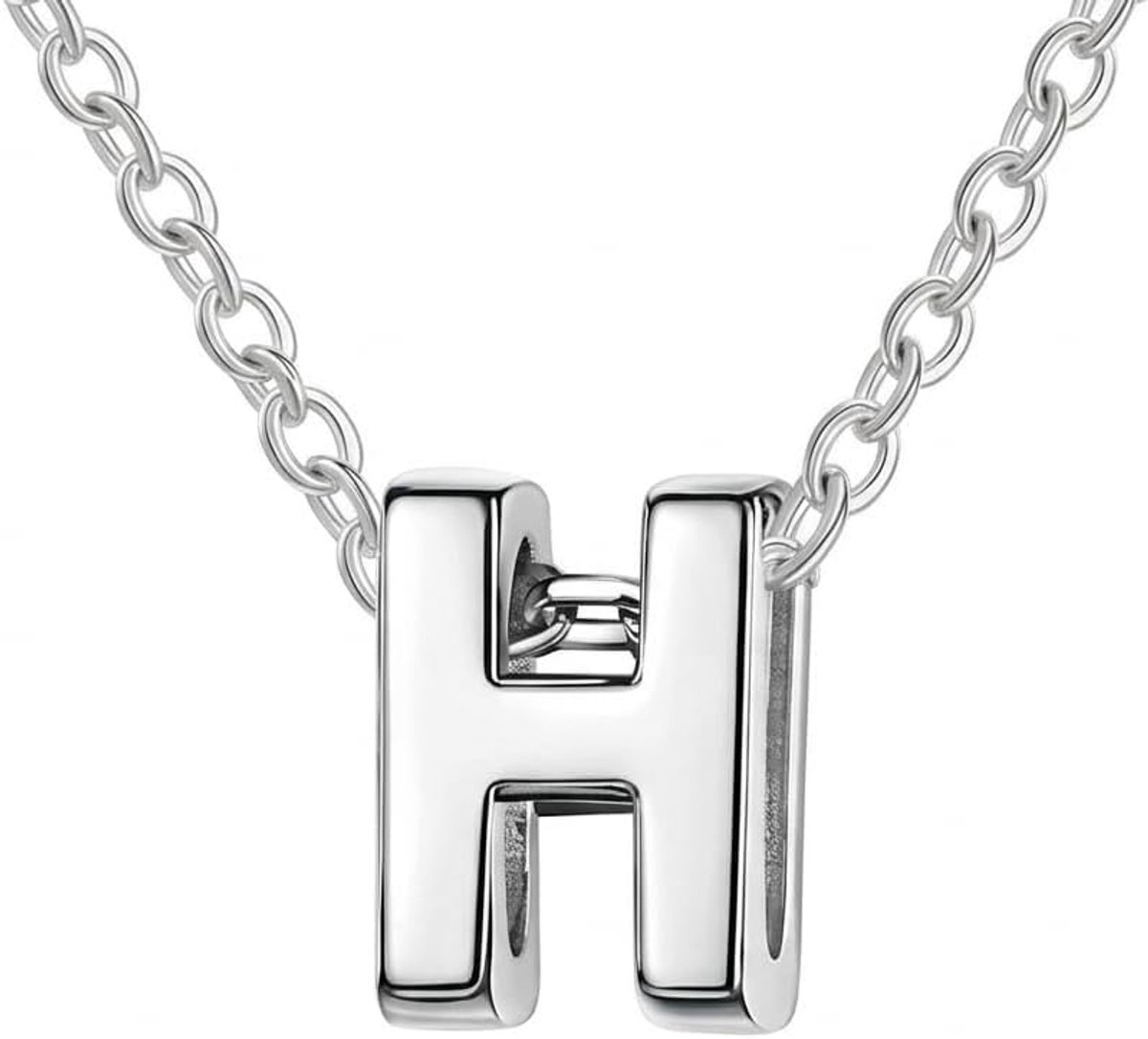 Halsketting voor dames met initiaalletter met mooie geschenkdoos van roestvrij staal, hanger met letters, goedkoop modesieraad met originele boodschap vrienden, bruid en bruidegom, standard, Roestvrij staal, Niet van toepassing