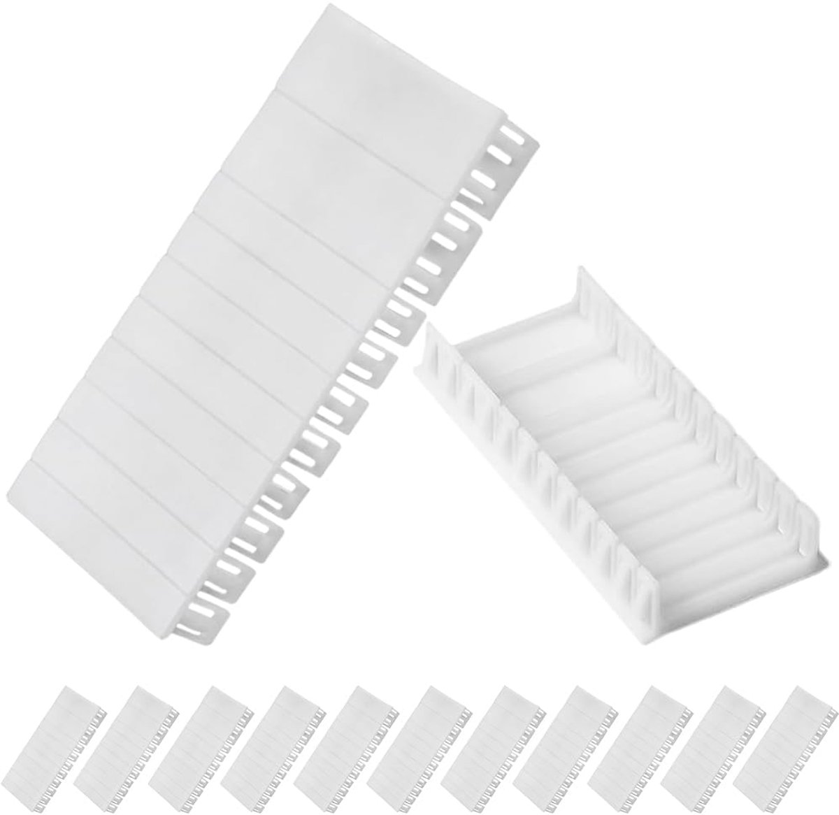 12 afdekstrips voor zekeringkasten, afdekstrips voor verdeelkasten, compatibel met F-Tronic, Hager, Hensel, enz., module-sleuven, deelbaar en combineerbaar.