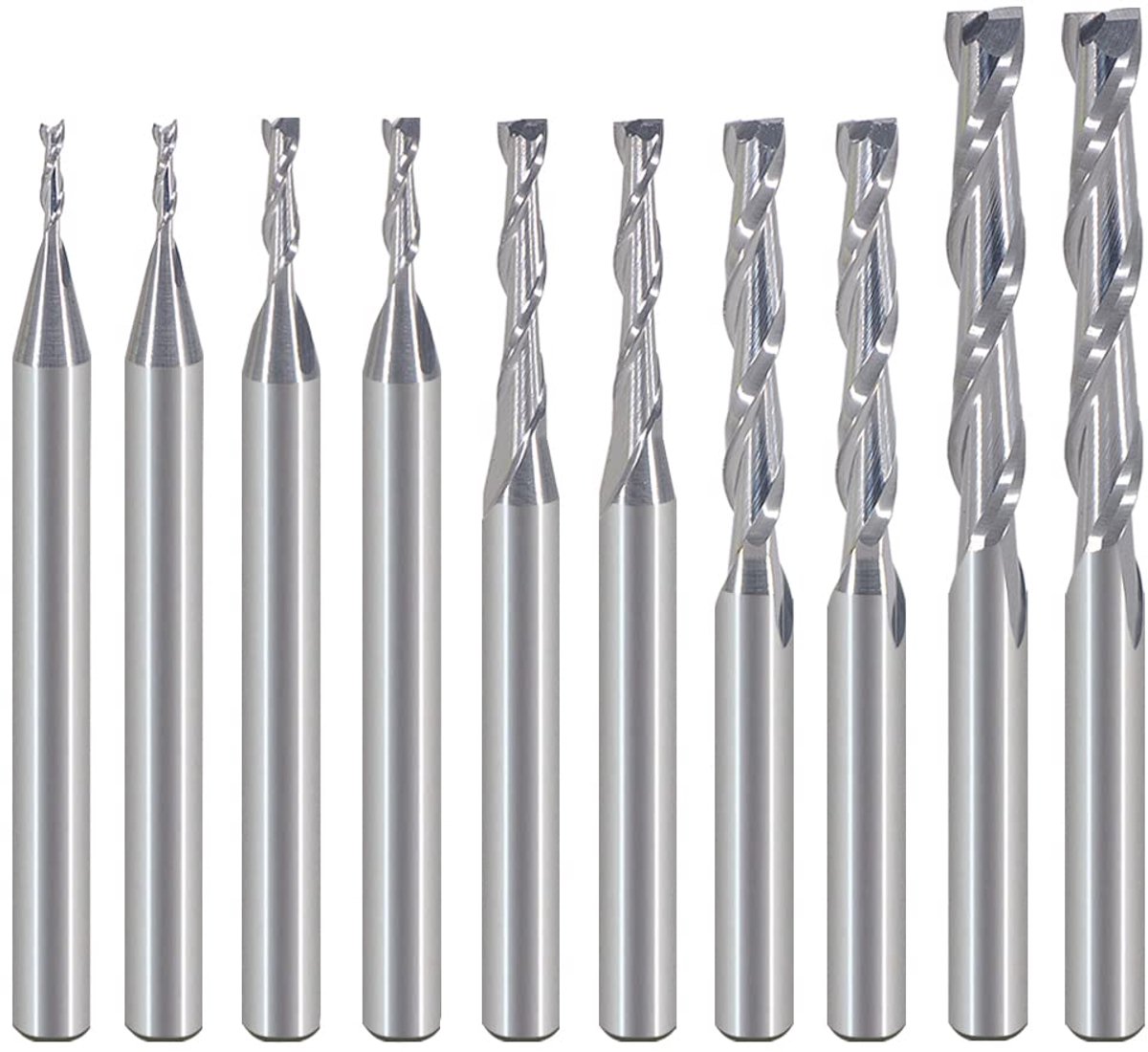 1mm 1.5mm 2.0mm 2.5mm 3.175mm Carbide 2 Fluit Spiraal Frees CNC Graveren Router Bits