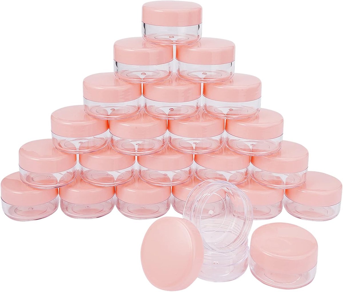 24 stuks lege cosmetische potjes, kleine potjes, 10 ml, reiscontainer | reismonster, kunststof, transparant, kleine doos voor lotion, lippenbalsem, crème, nagelaccessoires