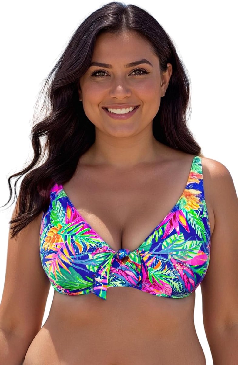Bikini BH dames badmode zachte cups gestreept verstelbaar EU 3203