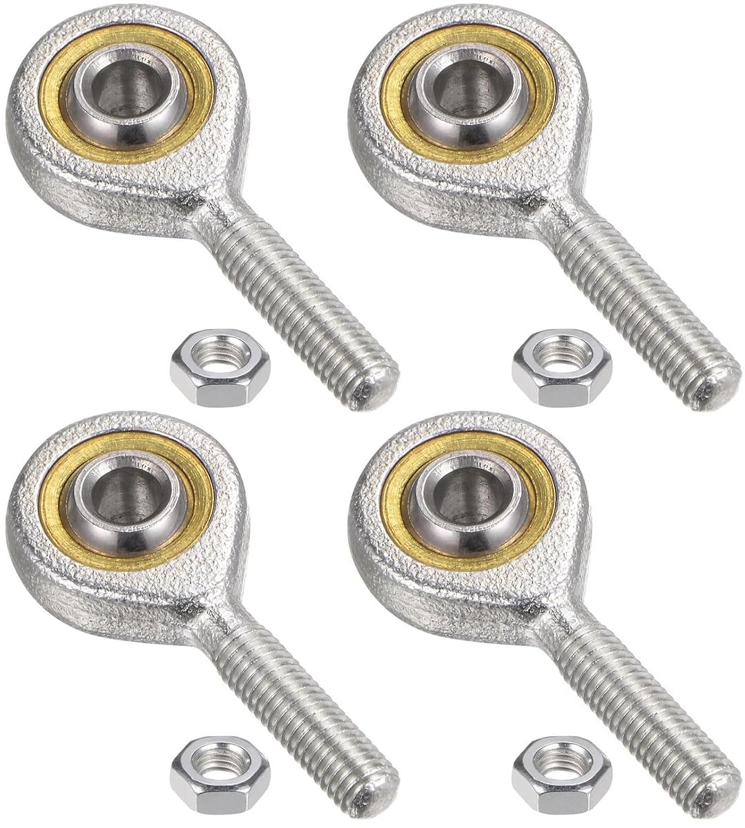 Eindlagers 5 mm M5 x 0,8 mannelijk met linkse schroefdraad, zelfsmerende eindgewrichten met borgmoer