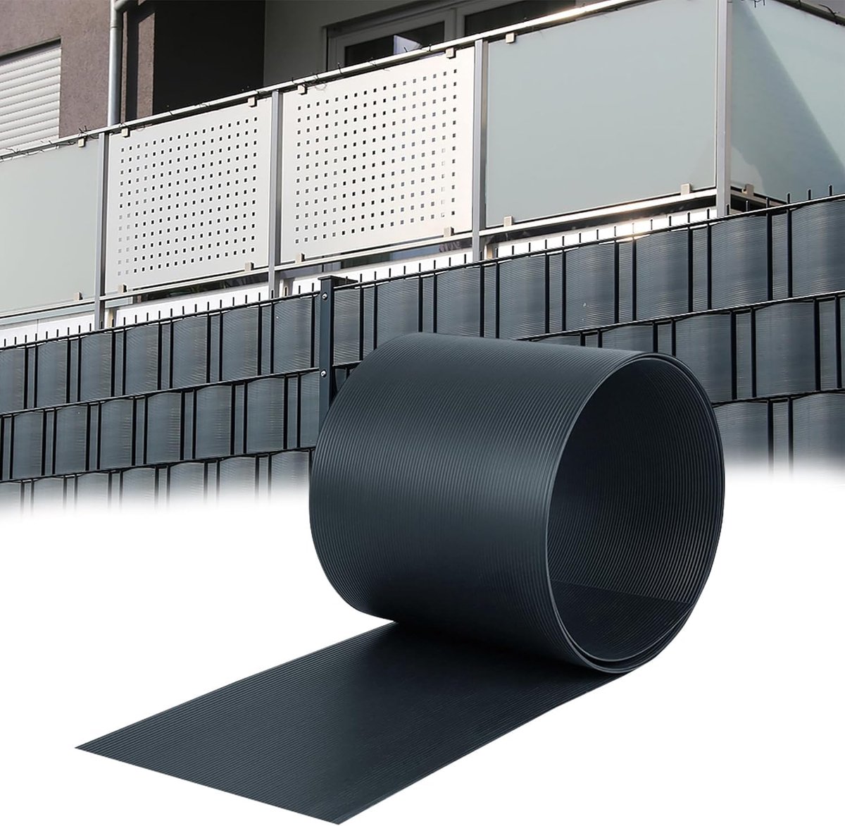 30 stuks zichtwerende stroken, hard pvc, voor dubbelstaafmattenhek, 2,5 m x 19 cm, uv-bestendig, wind- en inkijkbescherming voor tuin, balkon en hek (antraciet)