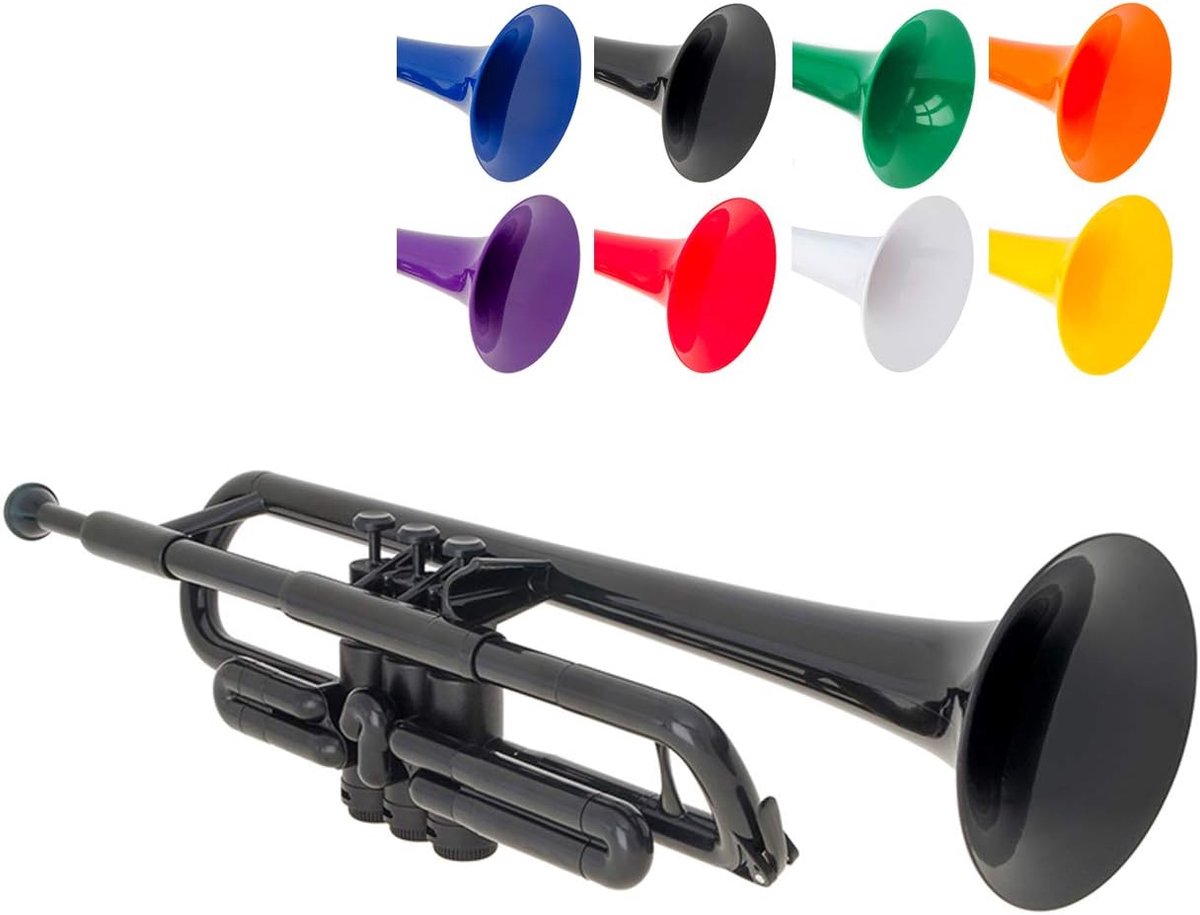 pTrumpet Plastic Trompet met 3C en 5C mondstuk en draagtas - Bb Student - Zwart