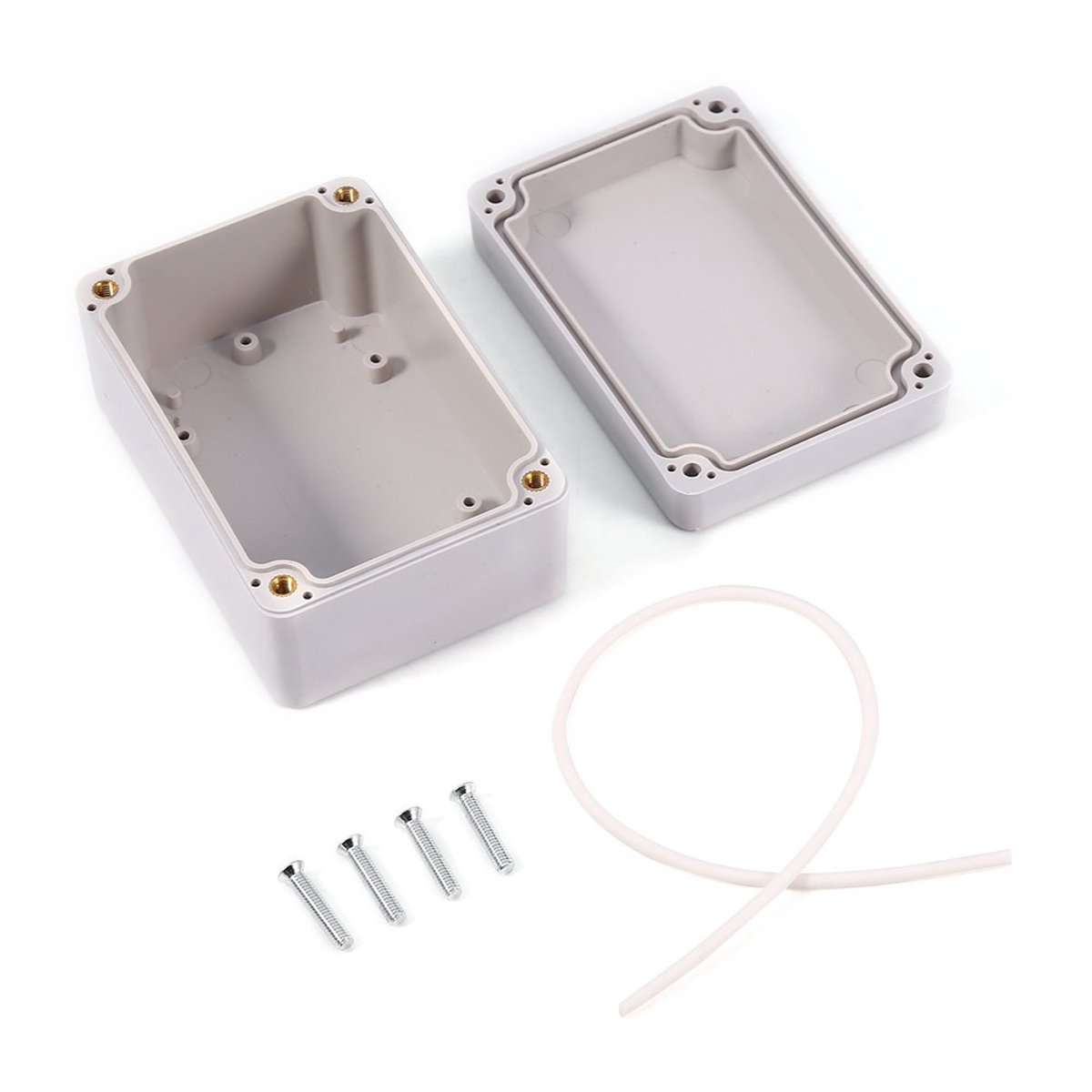 Behuizing, aansluitdoos, aftakdoos, waterdicht, ABS, IP65, doe-het-zelf, voor elektrische apparaten binnen en buiten (100 x 68 x 50 mm)
