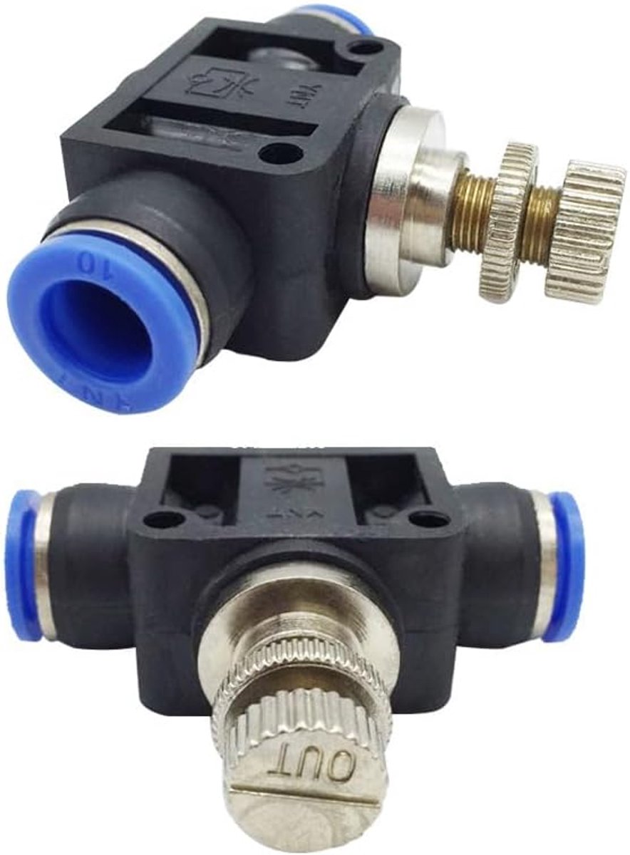 zalati Pijp Gaspedaal 5 stks Valve Push in Speed Controller Quick-Connect Pneumatische Luchtstroomregelklep Quick Connector - 6 mm