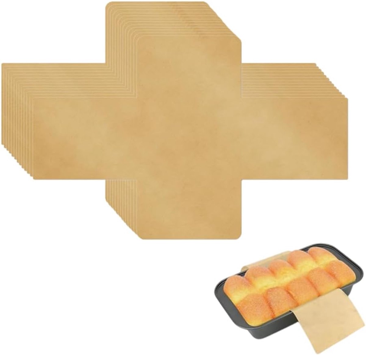 Wegwerp bakvormpjes van bakpapier met antiaanbaklaag voor het bakken van toast, zuurdesembrood, cakes en bananenbrood