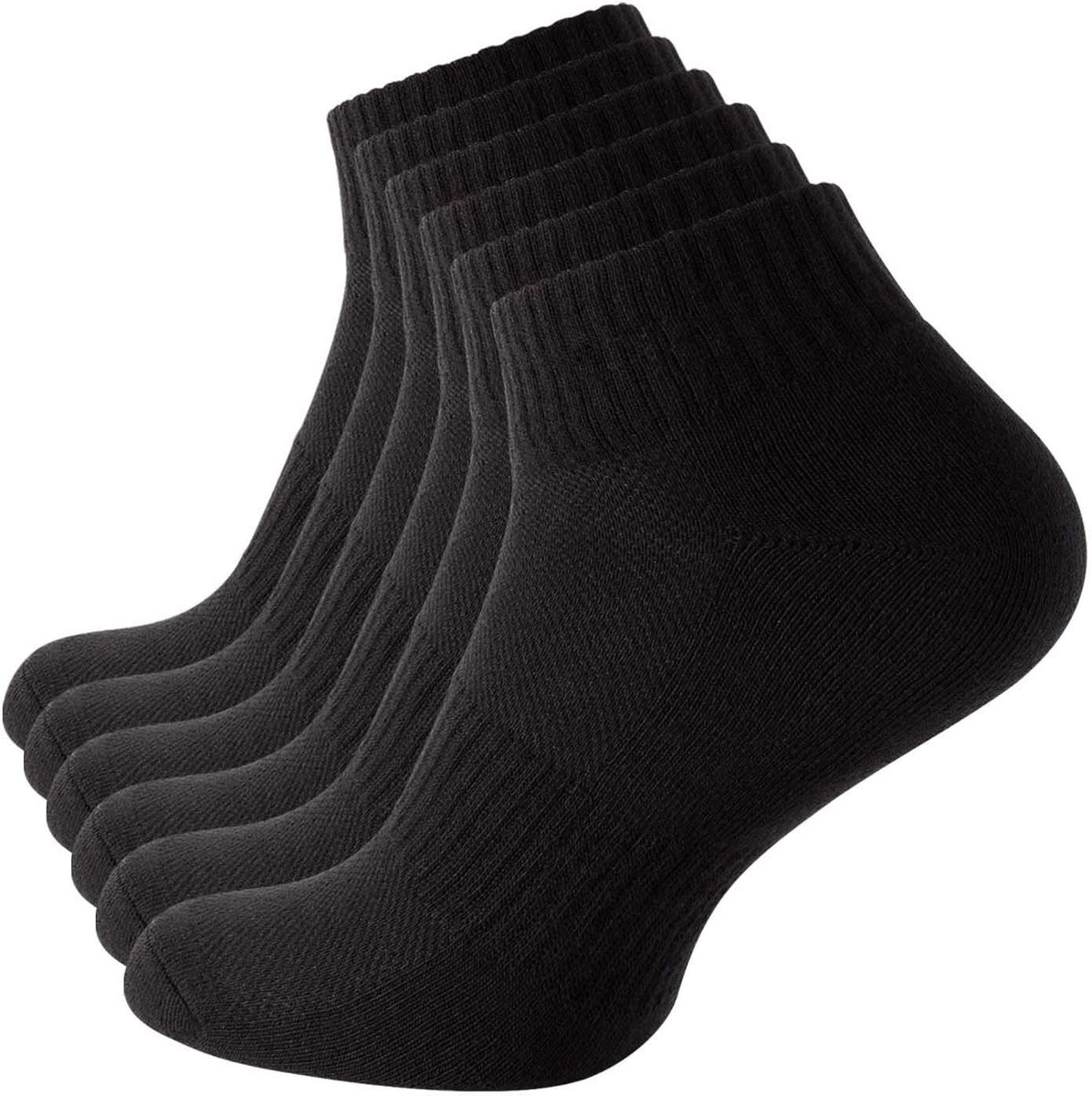 Sokken voor dames en heren, quarter- hardloopsokken en functionele sokken met badstof zool, korte sokken