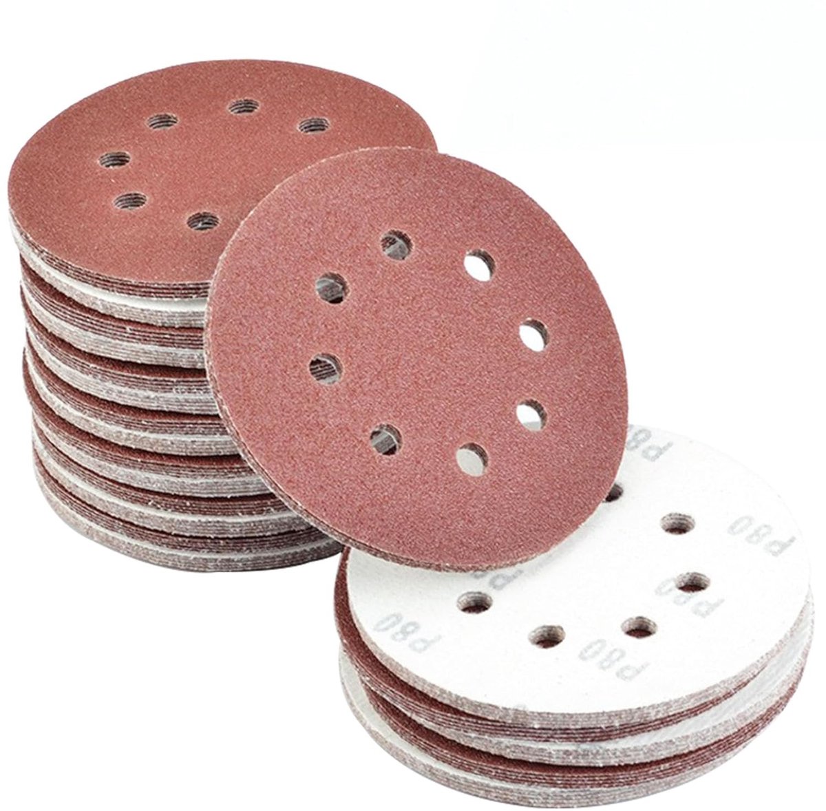 112 stuks, 125 mm, klittenband, professionele 8 gaten, ronde schuurschijvenset voor droogbouwschuurmachine, excentrische schuurmachine, schuurgiraf, hout, metaal, kleur, met