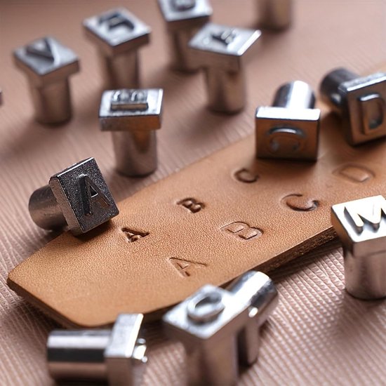 36PCS Leer Embossing Stempel Letter Punch Set (met een hamer), Leer Stempelen Tools, Letter Alfabet en Nummer Metal Stamp Punch Kit, voor DIY Handgemaakte lederen kunst — afbeelding 4