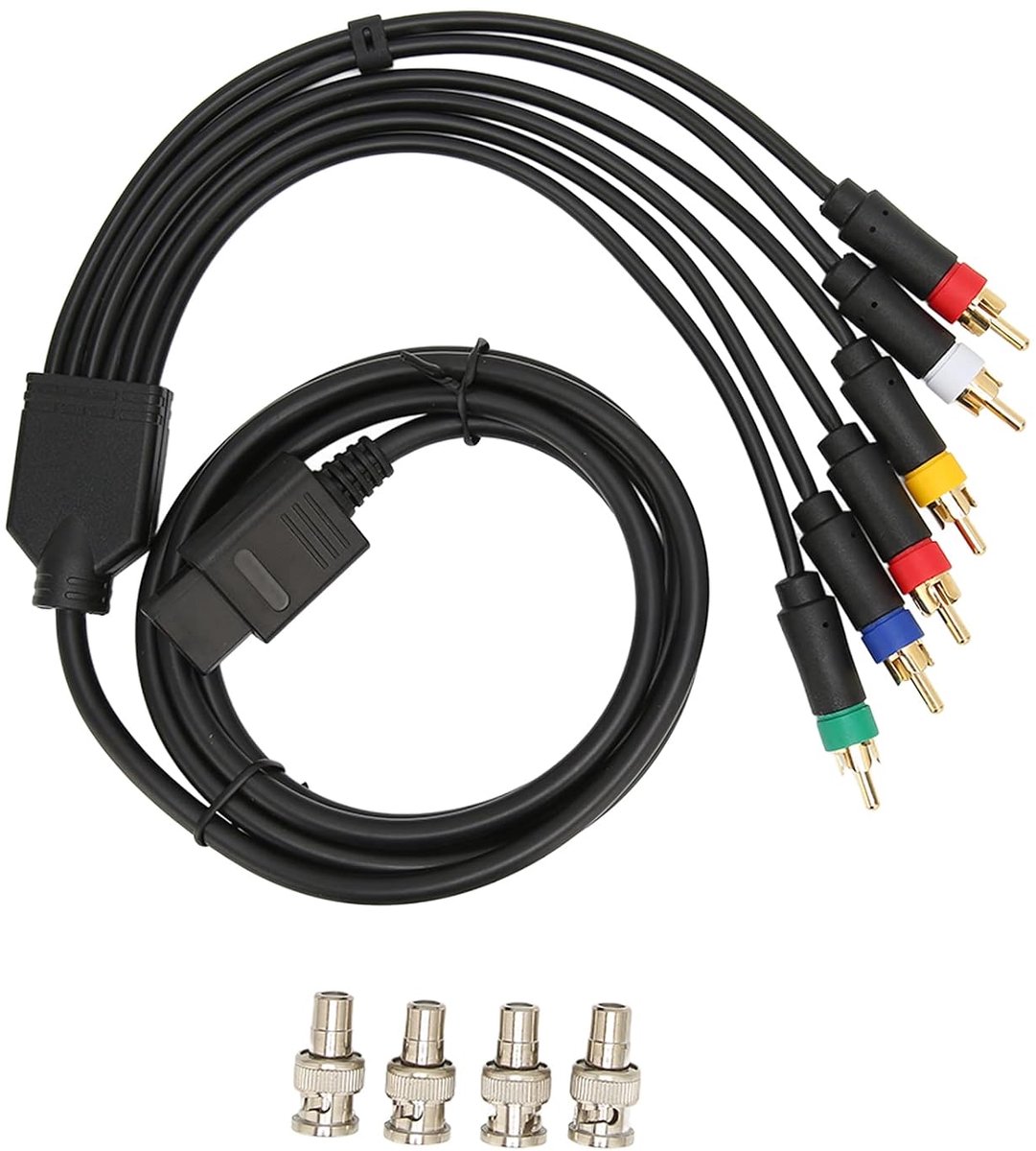 RGB Component Video Cable, RGB RGBS Composite Cable Cord High Flexibility Soft Stable met 4 BNC Heads voor N64 SFC Game Console Accessories