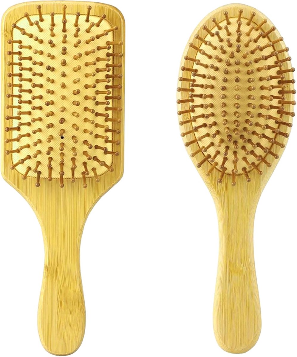 Haarborstel, hout, bamboe, haarborstel, bamboeborstel. Dit product met hoogwaardige ingrediënten masseert de hoofdhuid en temt kroezen voor de dagelijkse haarverzorging