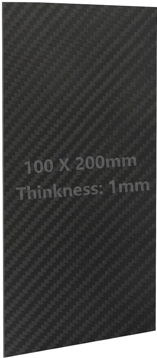 1 stuk koolstofvezelplaat, 100 x 200 x 1 mm, koper, koolstofvezelplaat, GFK-koolstofplaat, 100% 3K keperstof, mat, dubbelzijdig mat, koolstofvezelplaat voor doe-het-zelf modellen