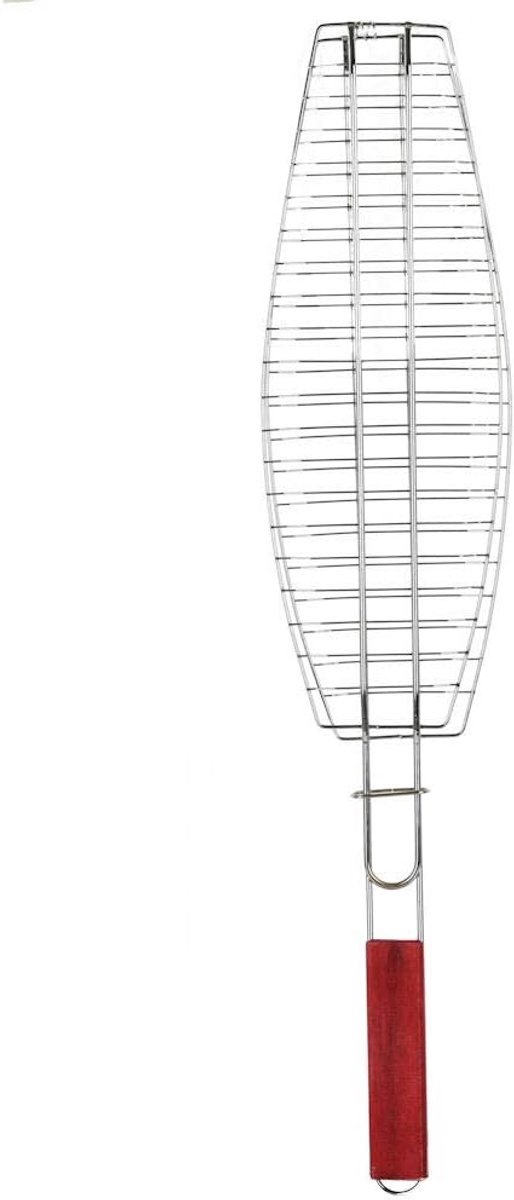 Visklem voor BBQ - Houten handvat - Makkelijk grillen van vis - Snel en veilig bereiden - SnelShoppen