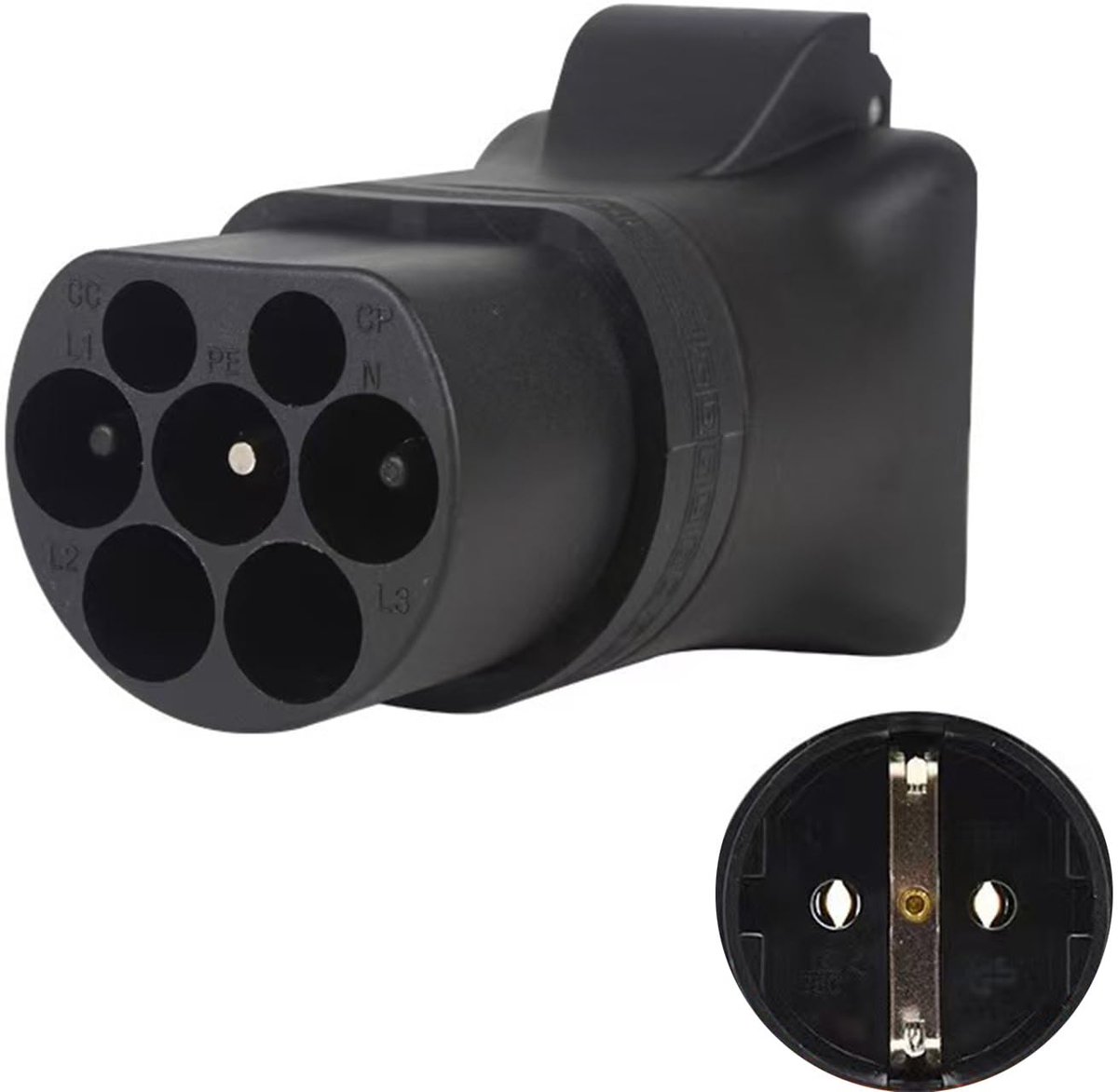Type 2 naar Schuko-adapter 3500 W - 16 A - stofdicht - ideaal voor elektrische voertuigen - SnelShoppen