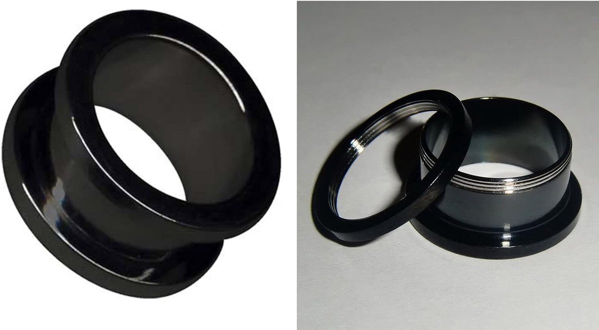 TUNNEL 4-25mm chirurgisch staal 316L roestvrij staal piercing sieraden oor plug tube plug schroef schroefdraad staal oorplug (14mm, zwart)