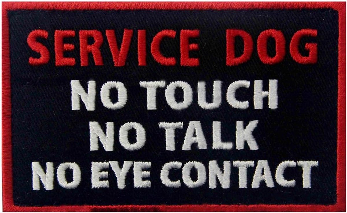 Dog No Touch No Talk No Eye Contact Vesten/Riemen Service Hond Emblem Gestikt opzetstuk met haken- en pluche banden