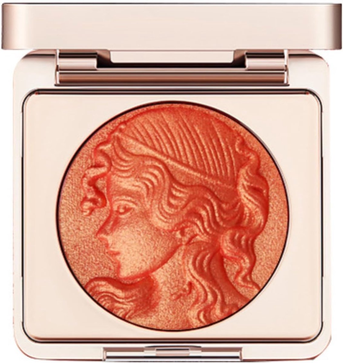 Rouge, glitterpalet, reliëf, rouge, goud, blusher poeder, glinsterende parels, glans, highlighter, make-up, gepigmenteerd, oranje blusher voor cheeks (02# oranje)