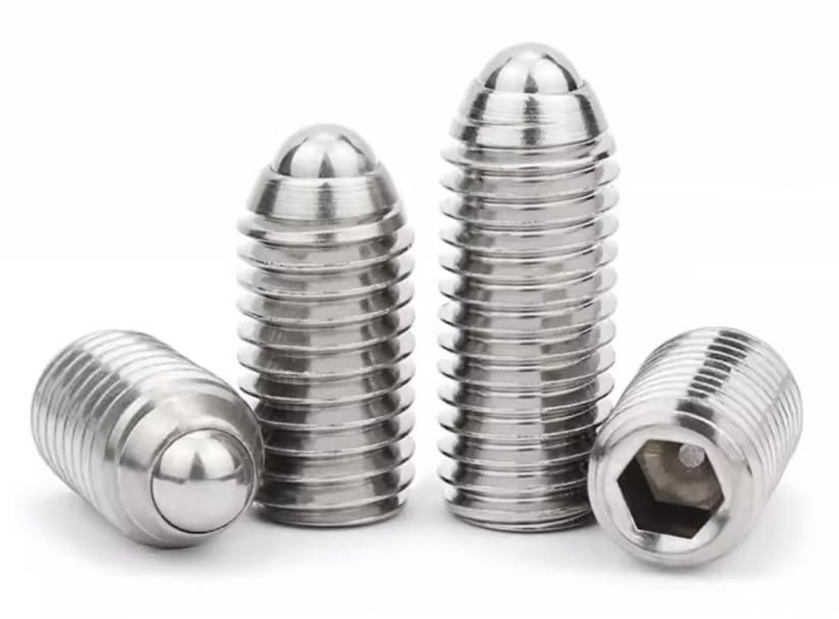 Madenschroeven 304 Roestvrij Staal Gewindestiften Inbusschroeven Veer Kogel Plunger M2.5x4mm (10 Stuks)