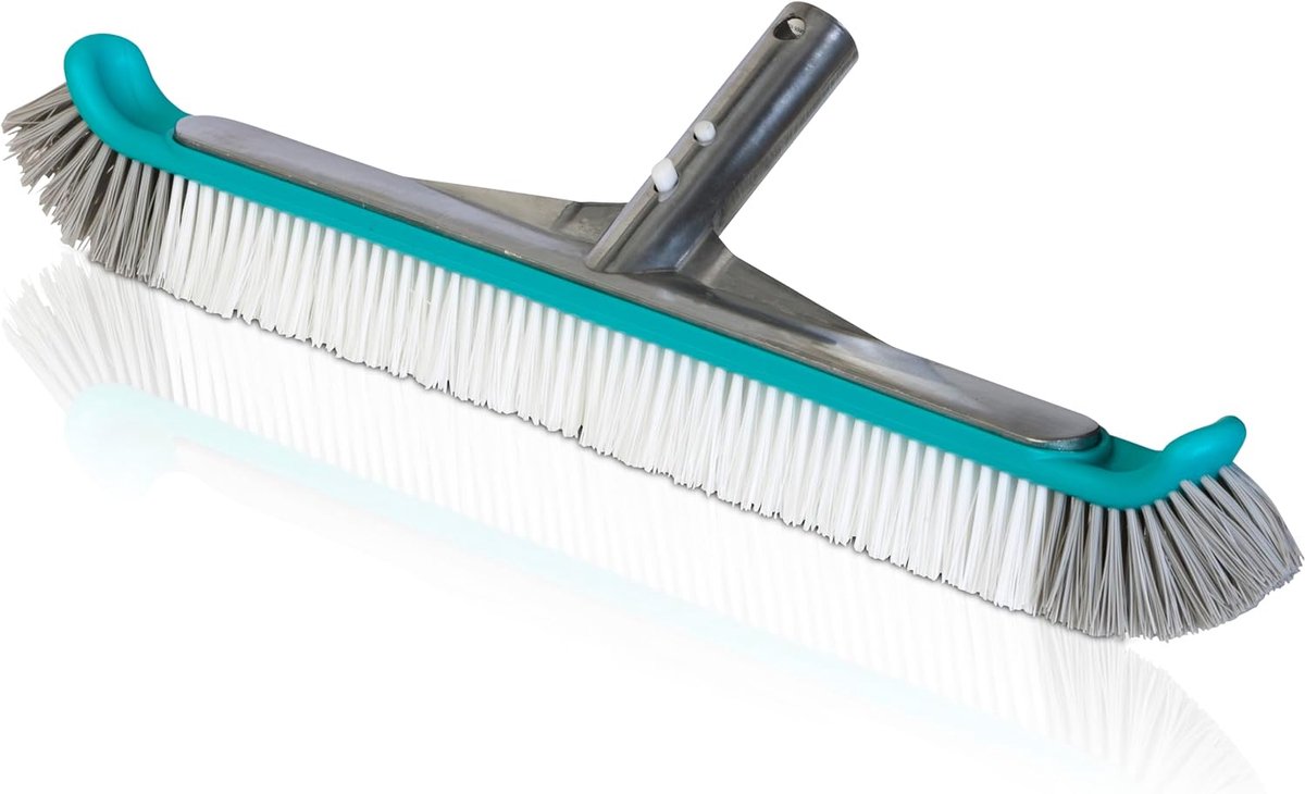 Zwembadborstel 45 cm - aluminium - voor bodem en wanden reinigen - eenvoudig in gebruik - ShopVlot