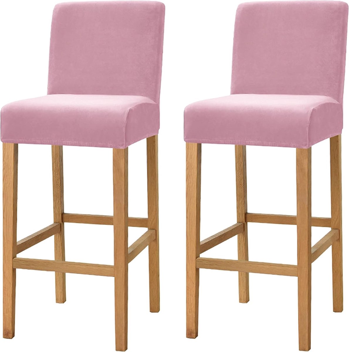 Barstoel hoes set van 2 - Hoog rekbaar - Velvet stof - Bescherming voor stoelen - ShopVlot