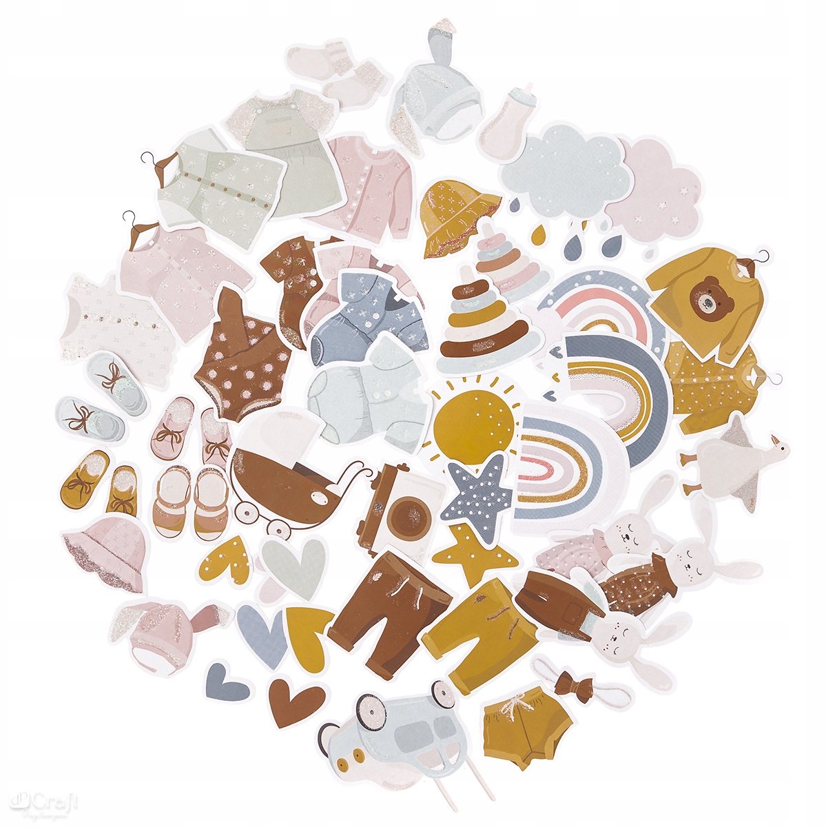 DpCraft Papieren Baby Vormen met Glitter voor Scrapbooking