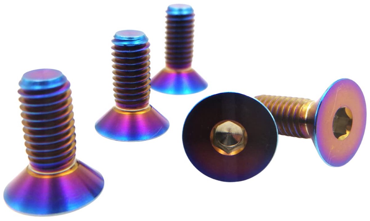 Titanium Bolts M5 x 0.8 x 20mm - GR5 Titanium - Countersunk Head - Geschikt voor fietsen - ShopVlot